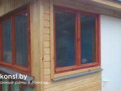 Деревянные окна для дач и веранд - фотография