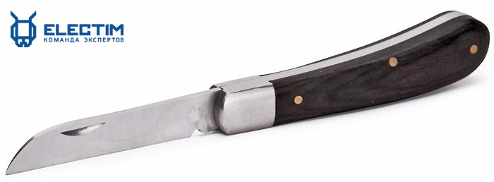 Нож электрика монтерский малый складной с прямым лезвием НМ-03 (КВТ) - фотография