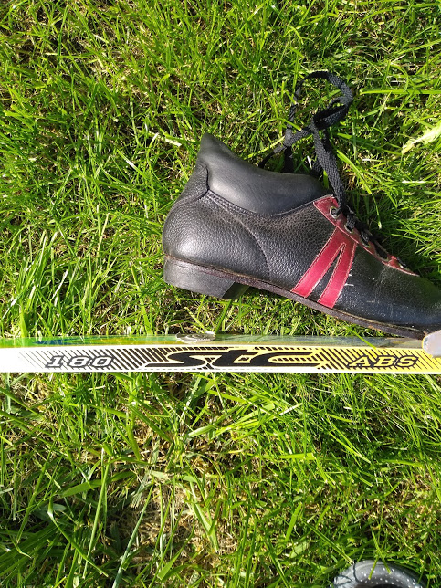 Лыжи беговые STC 180 +палки +ботинки(кожа) - фотография