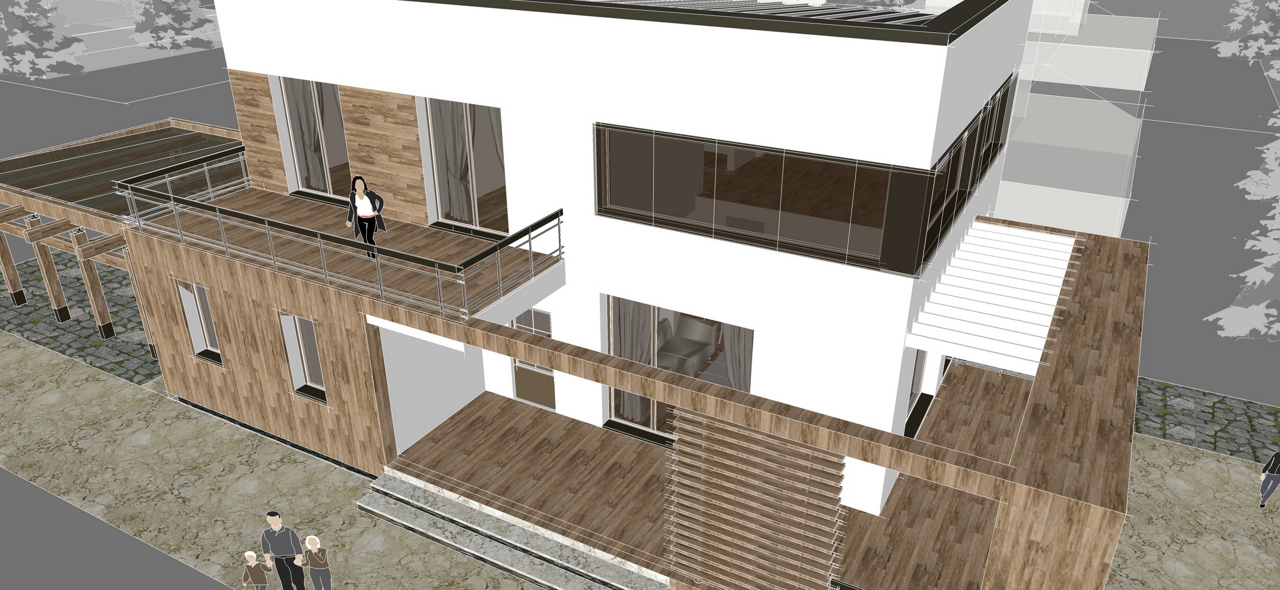 ДИЗАЙН фасада здания с подбором отделочных материалов, качественная визуализация объекта (3D проект) - фотография