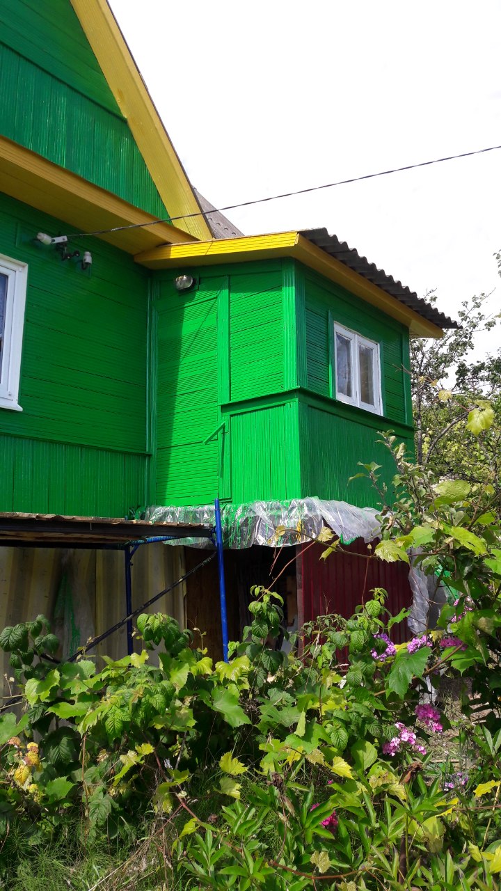 Покраска деревянных домов от 50 руб кв.м - фотография