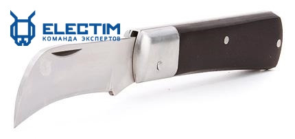 Нож электрика монтерский складной с изогнутым лезвием НМ-02 (КВТ) - фотография